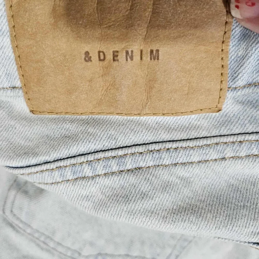 &Denim by H&M 90s Boyfriend Jeans Women's Light Wash Distressed Button Fly Size - Picture 7 of 9